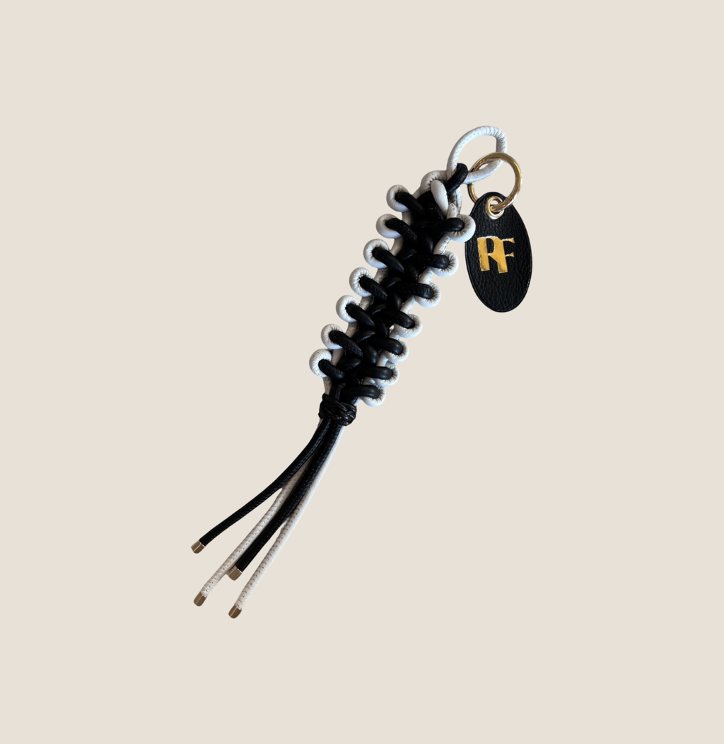 Api Rofia BRAID LETHER CHARM【WHITE&BLACK 】 – ROFIA