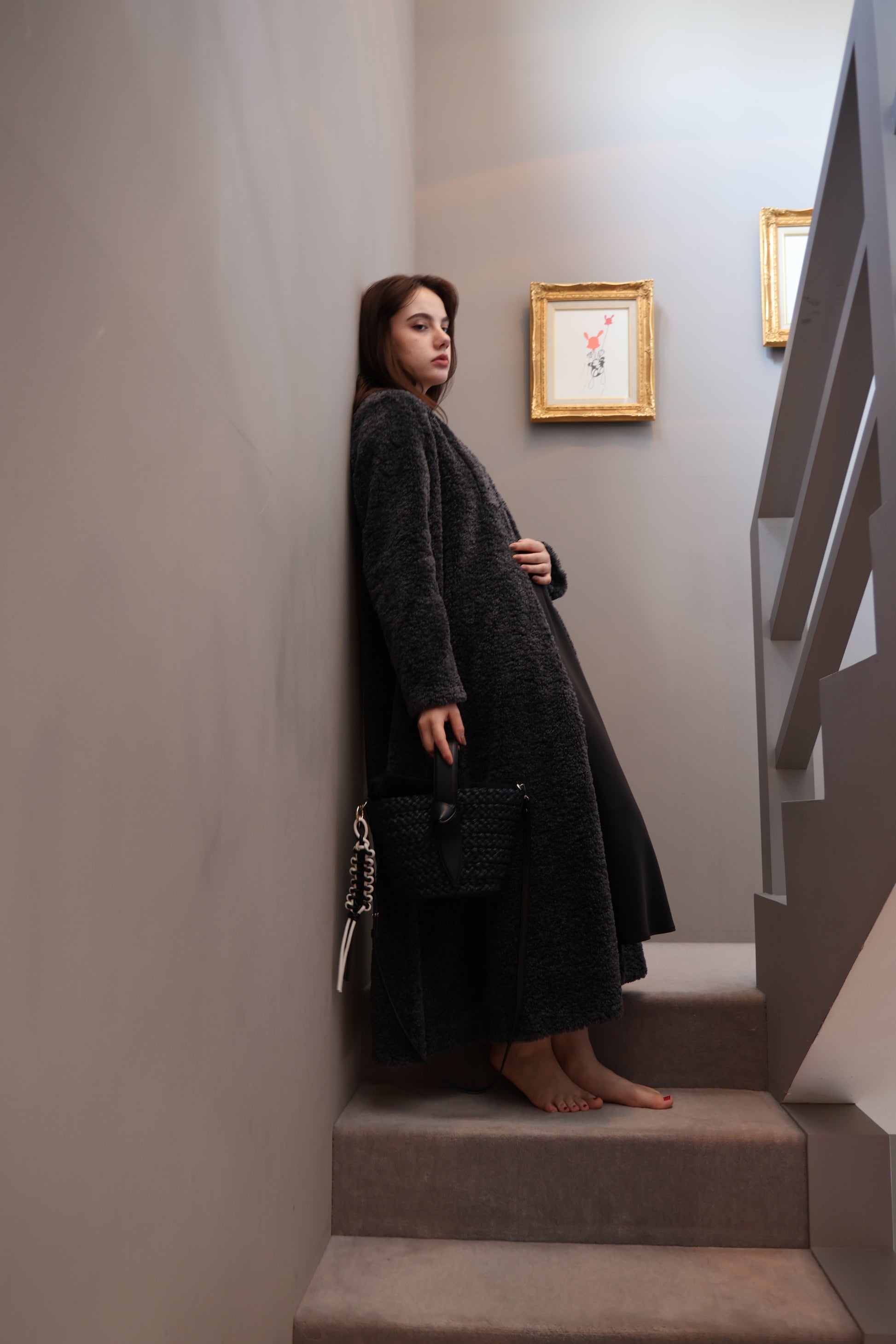 BRAID  LETHER CHARM【WHITE&BLACK 】